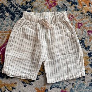 Zara Kids Beige and Blue Striped Shorts